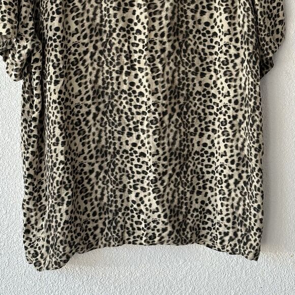 Pac Sun Leopard Print Shirt Short Sleeve Button Down Collar Size M - Picture 10 of 12